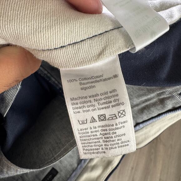 J.Crew 484 Slim-Fit Broken-in Chino Pants Mens 33x32 Blue Cotton Twill Zip Fly - Picture 8 of 9